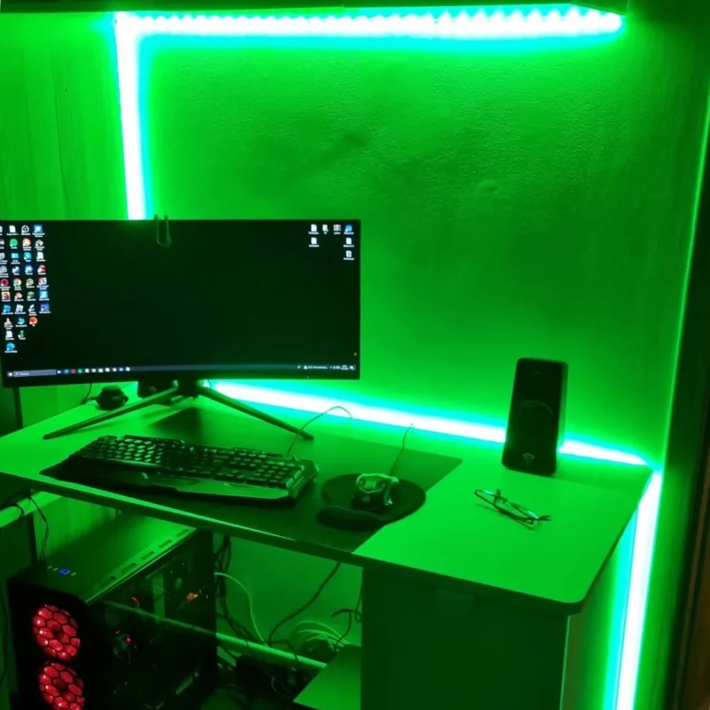 swiatlo led w pokoju gameingowym